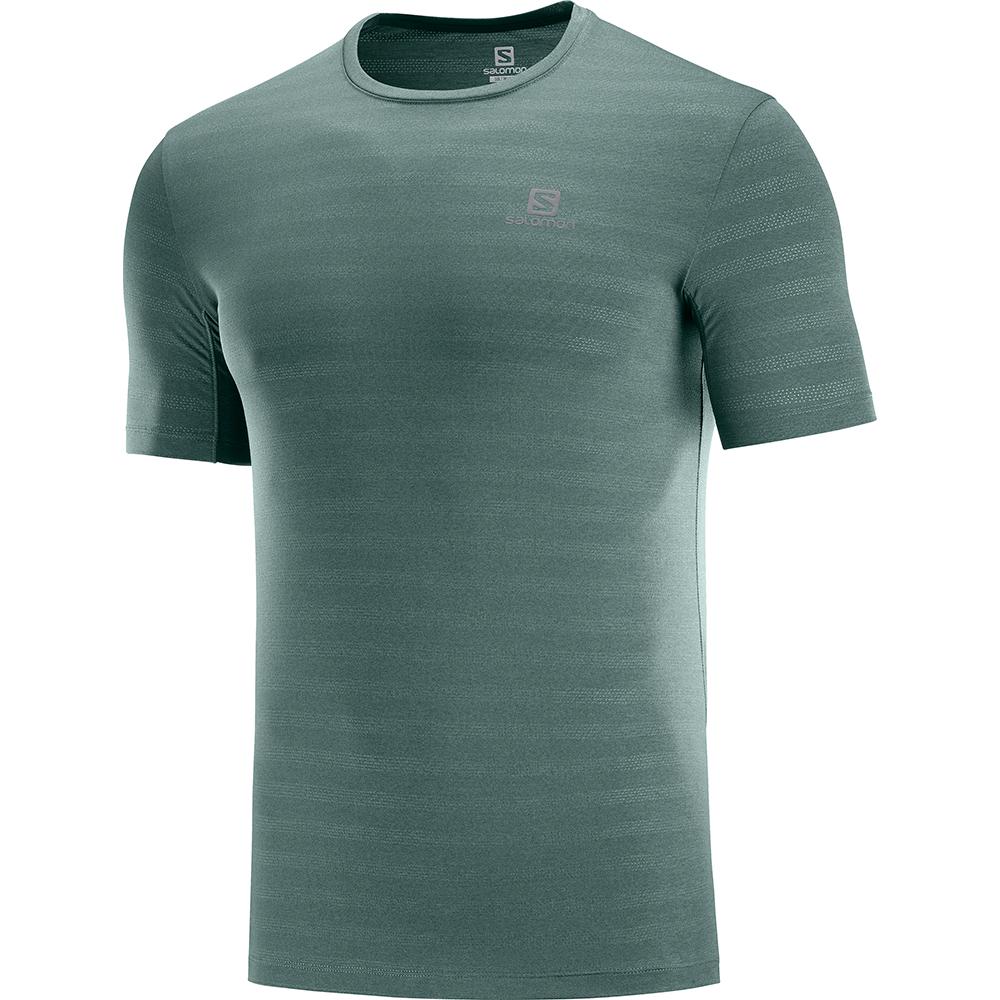 Salomon Singapore Mens T-shirts - XA M Green | 04693-LHZR